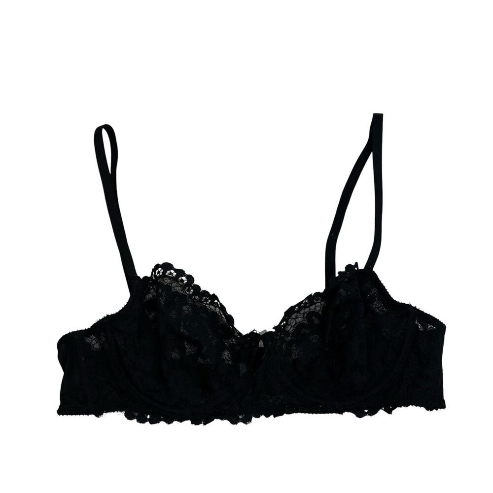 Victoria's Secret Size 34B Bra Very Sexy Lined Demi Push Up Underwire Black Lace